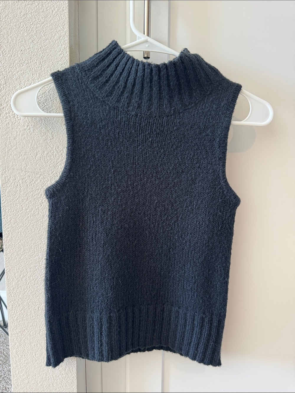 Sleeveless Black Cowl Neck Sweater Top